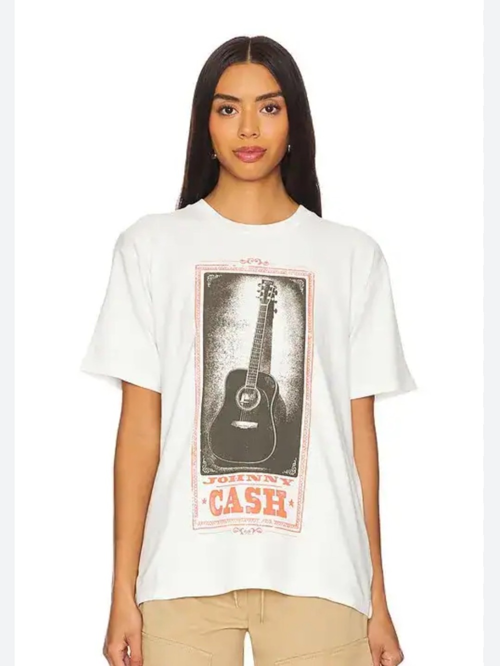 Daydreamer Johnny Cash Guitar Weekend Tee Shirt White Johnny Cash Graphic Tee